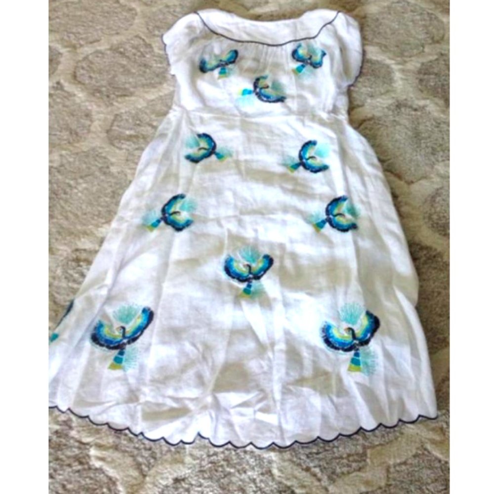 Farm Rio Macaw Embroidered Tie Front Cutout Dress - Picture 11 of 14